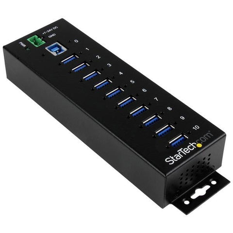 StarTech 10-Port Industrial USB 3.0 Hub - ESD and Surge Protection