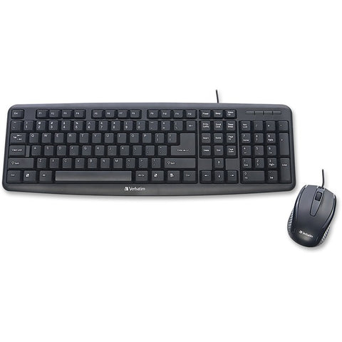 Verbatim America, LLC Slimline Corded USB Keyboard and Mouse-Black