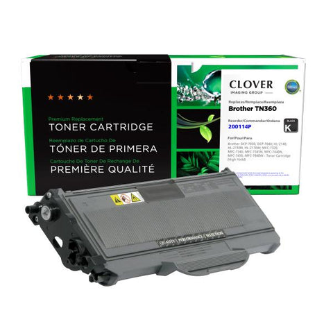 Clover Technologies Group, LLC Remanufactured High Yield Toner Cartridge (Alternative for Brother TN360) (2600 Yield)