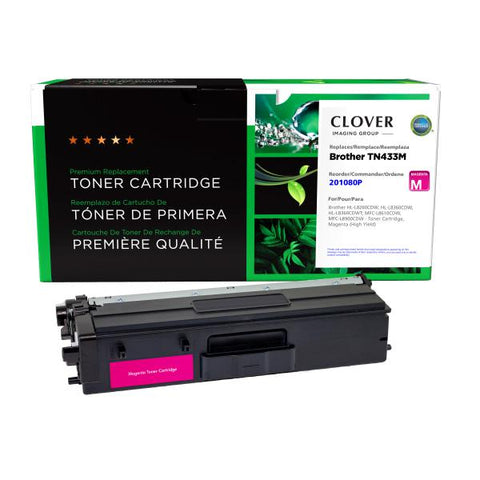 Clover Technologies Group, LLC Remanufactured High Yield Magenta Toner Cartridge for Brother TN433M