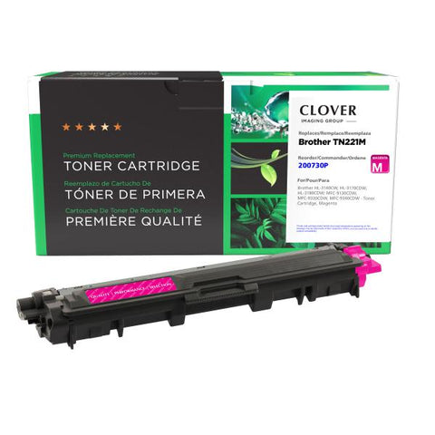 Clover Technologies Group, LLC Remanufactured Magenta Toner Cartridge for Brother TN221
