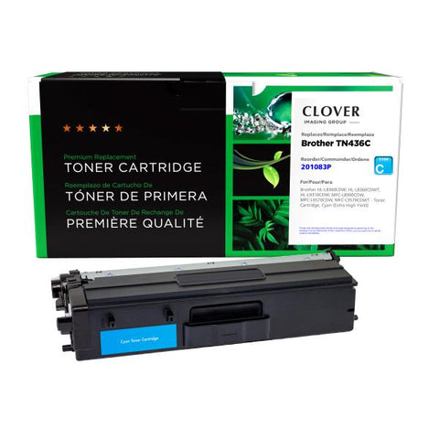 Clover Technologies Group, LLC Remanufactured Extra High Yield Cyan Toner Cartridge for Brother TN436C
