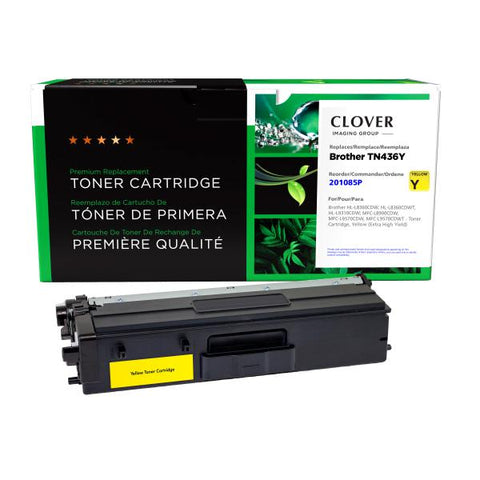 Clover Technologies Group, LLC Remanufactured Extra High Yield Yellow Toner Cartridge for Brother TN436Y