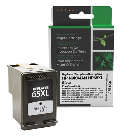Clover Technologies Group, LLC Remanufactured Black Ink Cartridge (Alternative for HP N9K04AN 65XL) (300 Yield)