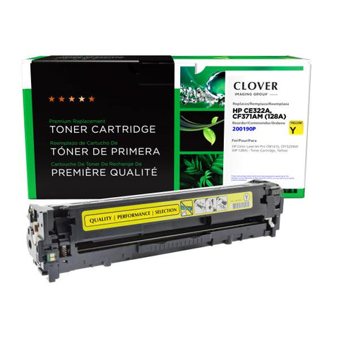 Clover Technologies Group, LLC Remanufactured Yellow Toner Cartridge (Alternative for HP CE322A 128A) (1300 Yield)