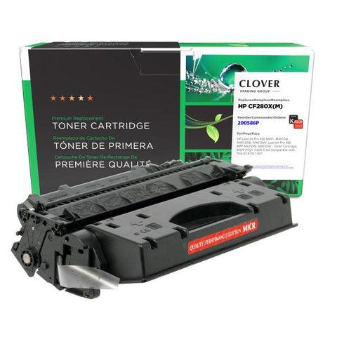 Clover Technologies Group, LLC Remanufactured High Yield MICR Toner Cartridge for HP CF280X, TROY 02-81551-001