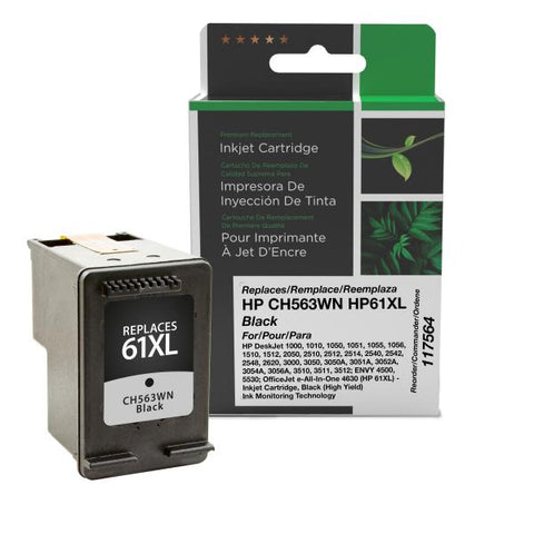 Clover Technologies Group, LLC Remanufactured High Yield Black Ink Cartridge (Alternative for HP CH563WN 61XL) (480 Yield)
