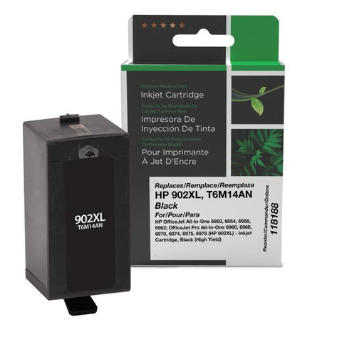 Clover Technologies Group, LLC Remanufactured High Yield Black Ink Cartridge for HP T6M14AN (HP 902XL)