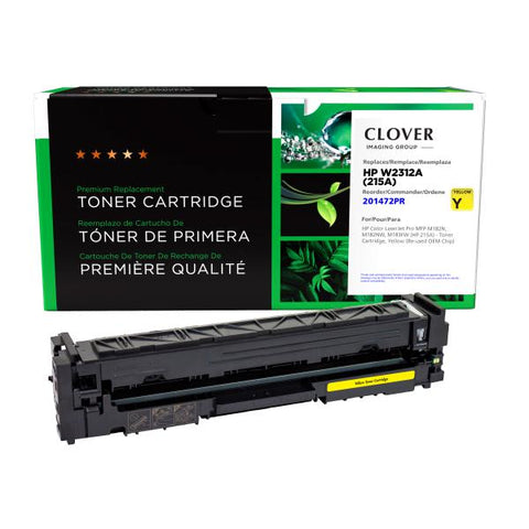 Clover Technologies Group, LLC Clover Imaging Remanufactured Yellow Toner Cartridge (Reused OEM Chip) for HP W2312A (HP 215A)