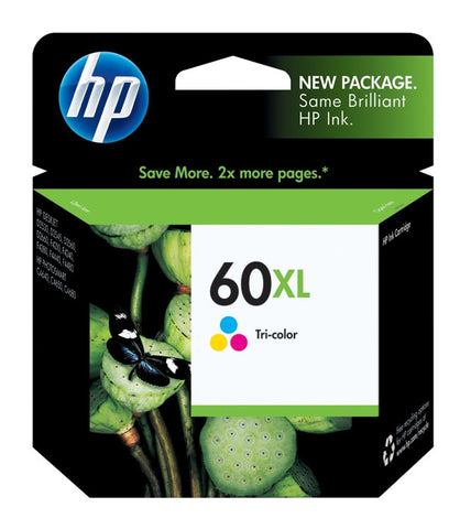 HP 60XL (CC644WN) High Yield Tri-Color Original Ink Cartridge (440 Yield)