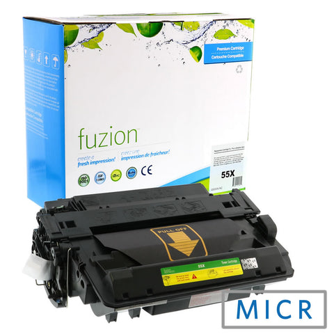 Fuzion HP CE255X Remanufactured MICR Toner- Black