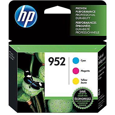 HP 952 (N9K27AN) Cyan/Magenta/Yellow Original Ink Cartridges 3-Pack (3 x 700 Yield)